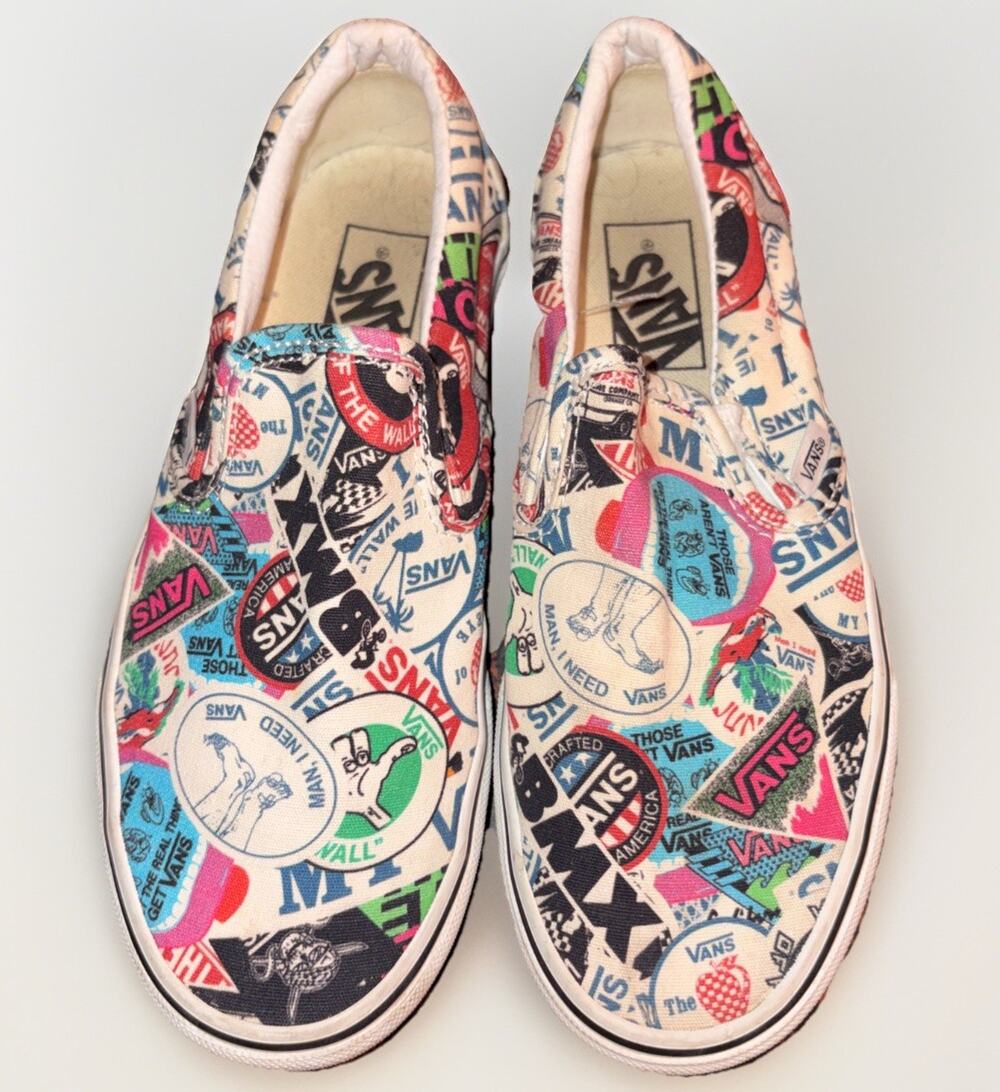 Vans Classic Slip-On 'Sticker Mash Up' Womens 7 Men’s 5.5
